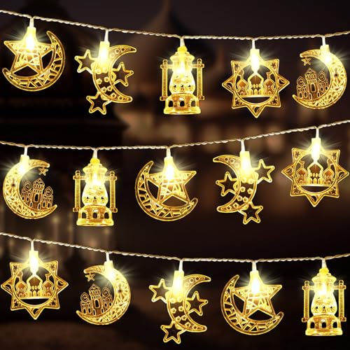 EKKONG Ramadan Lichterkette 3m 20 LEDs Deko Mond Sterne Batteriebetrieben für Muslim Ramadan, Heim Dekoration EKKONG Ramadan Lichterkette 3m 20 LEDs Deko Mond Sterne Batteriebetrieben für Muslim Ramadan, Heim Dekoration von EKKONG