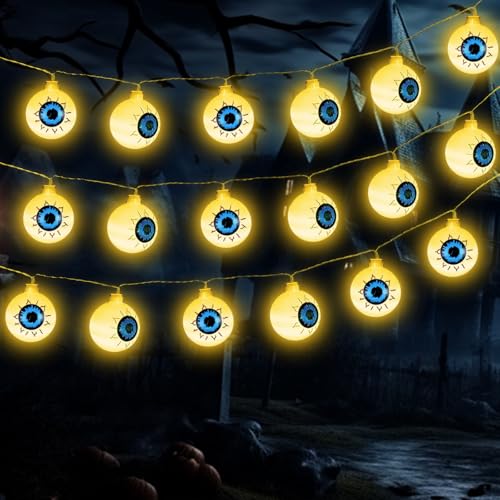 Halloween Lichterkette Augäpfel 3M 20LED Lichterketten Halloween Deko LED Leuchtaugen Warmweißes Licht Batteriebetrieben für Party Innen Außen Garten Halloween Lichterkette Augäpfel 3M 20LED Lichterketten Halloween Deko LED Leuchtaugen Warmweißes Licht Batteriebetrieben für Party Innen Außen Garten von EKKONG
