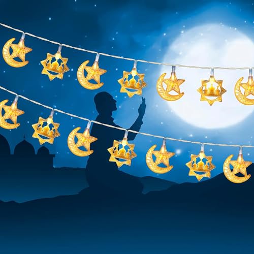 Ramadan Lichterkette 3m 20 LEDs Ramadan Lichterkette Deko Mond Sterne Lichter kette Batteriebetrieben für Muslim, Heim Dekoration Ramadan Lichterkette 3m 20 LEDs Ramadan Lichterkette Deko Mond Sterne Lichter kette Batteriebetrieben für Muslim, Heim Dekoration von EKKONG