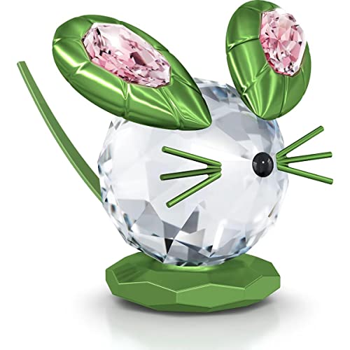 Swarovski Mouse, Maus Dulcis Grün Groß 5619214 Neuheit 2022 + Gratis 4er Set EKM Living Edelstahl Trinkhalme von EKM Living