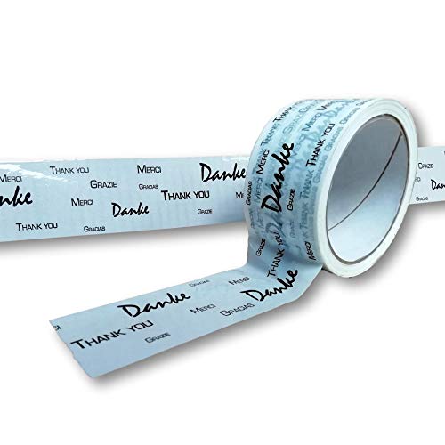 EKNA Danke Klebeband-Weiß - 6 Rollen - Klebeband mit Muster Aufschrift 5 Sprachen EKNA Danke Klebeband-Weiß - 6 Rollen - Klebeband mit Muster Aufschrift 5 Sprachen von EKNA