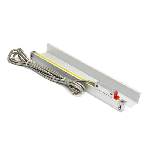 EKOUQIN Schlanke, hochpräzise 0,005 mm dünne lineare Drehbankskala TTL 50 mm – 350 mm 20 x 28 mm kleines lineares Encoder-Gitterlineal Digitales Lesekit(350mm travel Length) von EKOUQIN