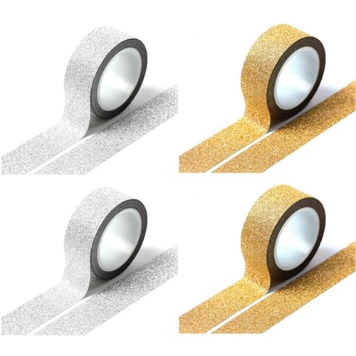 EKSMA 4 Stück Goldband Klebeband – Luxuriöses, glänzendes Goldfolien-Design, Großformat für Diverse Projekte, leicht zu handhaben, vielseitig verwendbar EKSMA 4 Stück Goldband Klebeband – Luxuriöses, glänzendes Goldfolien-Design, Großformat für Diverse Projekte, leicht zu handhaben, vielseitig verwendbar von EKSMA