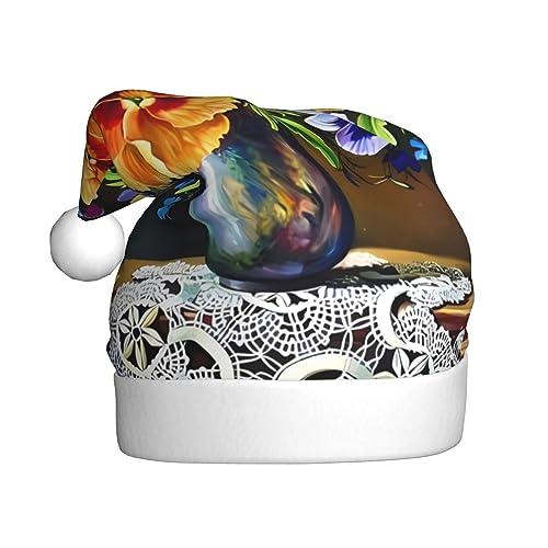 EKYOSHCZ Blume Diamant Malerei Weihnachtsmann Hut für Erwachsene Weihnachtsmütze Xmas Urlaub Hut für Neujahr Party Supplies von EKYOSHCZ