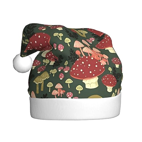 EKYOSHCZ Bright Mushrooms Art Santa Hat for Adults Christmas Hat Xmas Holiday Hat for New Year Party Supplies von EKYOSHCZ