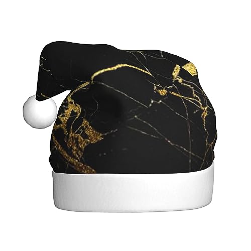 EKYOSHCZ Gold Schwarz Tapete Weihnachtsmütze für Erwachsene Weihnachtsmütze Xmas Urlaub Hut für Neujahr Party Supplies von EKYOSHCZ