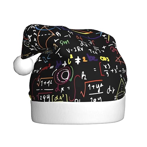 EKYOSHCZ Math Formula Santa Hat für Erwachsene Weihnachtsmütze Xmas Holiday Hat für Neujahr Party Supplies von EKYOSHCZ