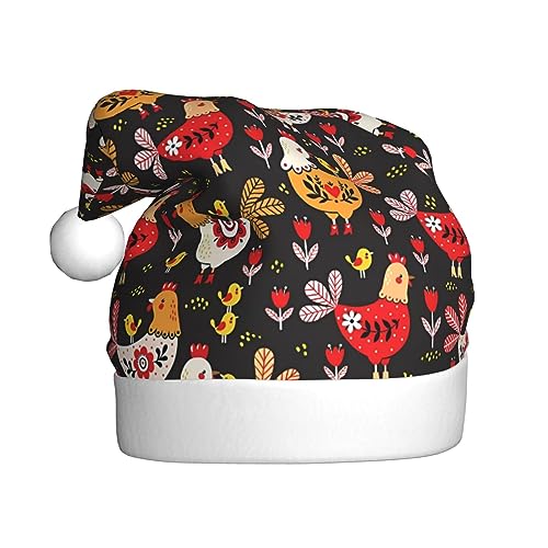 EKYOSHCZ Niedlicher Hahn Hühner Weihnachtsmann Hut für Erwachsene Weihnachtsmütze Xmas Urlaub Hut für Neujahr Party Supplies von EKYOSHCZ