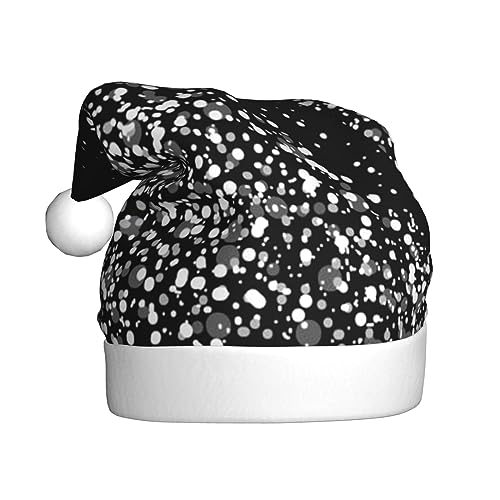 EKYOSHCZ Schwarz Weiß Glitzer Weihnachtsmann Hut für Erwachsene Weihnachtsmütze Xmas Urlaub Hut für Neujahr Party Supplies von EKYOSHCZ