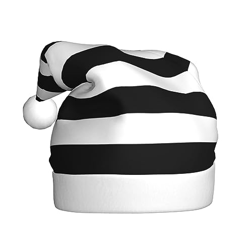 EKYOSHCZ Streifen schwarz weiß Weihnachtsmann Hut für Erwachsene Weihnachtsmütze Xmas Urlaub Hut für Neujahr Party Supplies von EKYOSHCZ