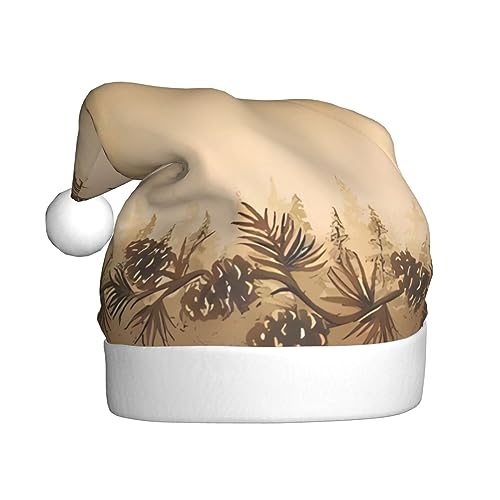 EKYOSHCZ Tannenzapfen Bordüre Weihnachtsmann Hut für Erwachsene Weihnachtsmütze Xmas Urlaub Hut für Neujahr Party Supplies von EKYOSHCZ