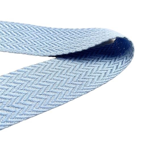 Baumwoll Gurtband 1 Meter goldfarbenes Baumwollgewebe, 40 mm breit, weiches, dünnes Band, Nähmaterial for Taschengurt, Gürtel, DIY, Kleidung, Klebeband, Dekor, Basteln(Silver Blue) von EKalgretrA