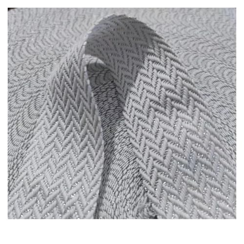 Baumwoll Gurtband 1 Meter goldfarbenes Baumwollgewebe, 40 mm breit, weiches, dünnes Band, Nähmaterial for Taschengurt, Gürtel, DIY, Kleidung, Klebeband, Dekor, Basteln(Sliver White) von EKalgretrA