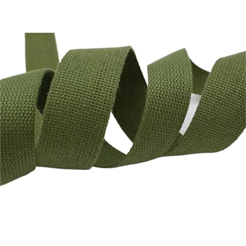 Baumwoll Gurtband 10 Meter 15–50 mm 2 mm dickes grünes Baumwollgewebe aus Segeltuch for Taschen, Rucksackgurte, Sicherheitsgurtband, Schrägband-Zubehör(32mm) von EKalgretrA