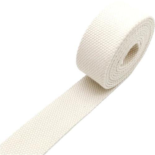 Baumwoll Gurtband 2 Yards 32 mm Canvas-Band, Gürteltaschenverdickung (2 mm), Baumwollgurtband, Nylon-Rucksack-Umreifung, Nähzubehör(Beige) von EKalgretrA