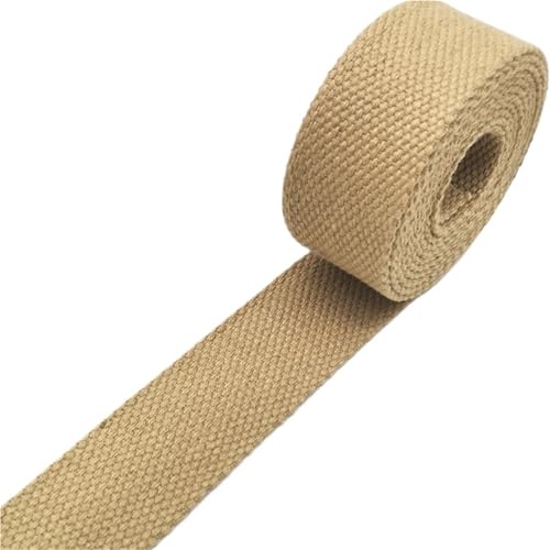 Baumwoll Gurtband 2 Yards 32 mm Canvas-Band, Gürteltaschenverdickung (2 mm), Baumwollgurtband, Nylon-Rucksack-Umreifung, Nähzubehör(Khaki) von EKalgretrA