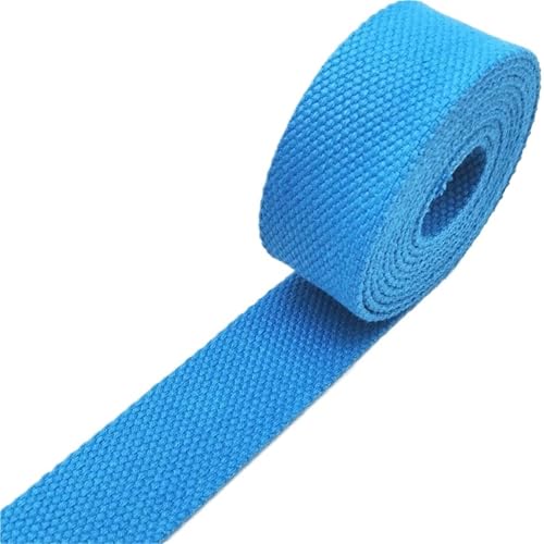 Baumwoll Gurtband 2 Yards 32 mm Canvas-Band, Gürteltaschenverdickung (2 mm), Baumwollgurtband, Nylon-Rucksack-Umreifung, Nähzubehör(Lake Blue) von EKalgretrA