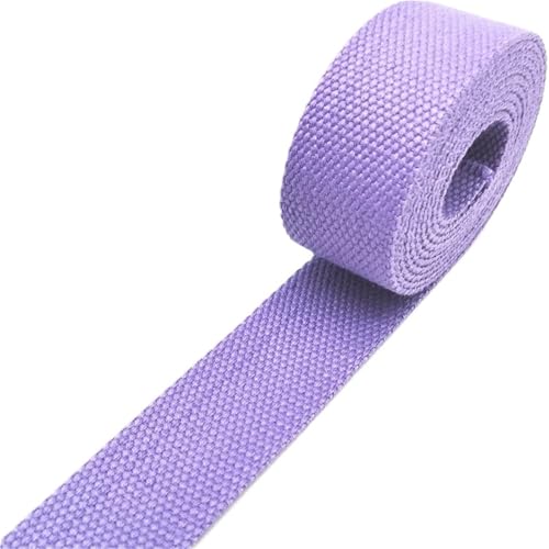 Baumwoll Gurtband 2 Yards 32 mm Canvas-Band, Gürteltaschenverdickung (2 mm), Baumwollgurtband, Nylon-Rucksack-Umreifung, Nähzubehör(Light Purple) von EKalgretrA