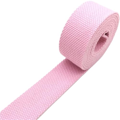 Baumwoll Gurtband 2 Yards 32 mm Canvas-Band, Gürteltaschenverdickung (2 mm), Baumwollgurtband, Nylon-Rucksack-Umreifung, Nähzubehör(Pink) von EKalgretrA