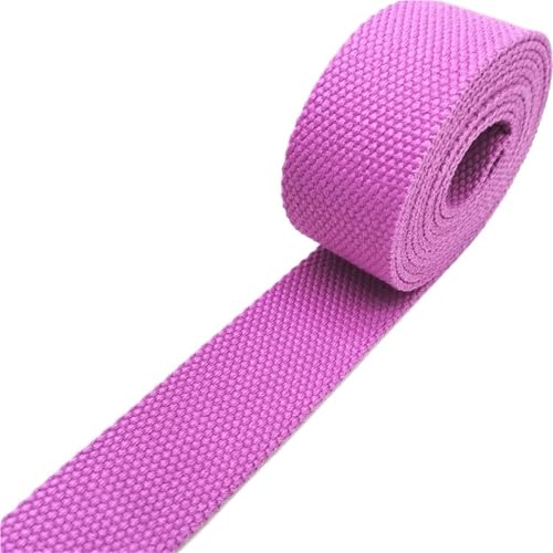 Baumwoll Gurtband 2 Yards 32 mm Canvas-Band, Gürteltaschenverdickung (2 mm), Baumwollgurtband, Nylon-Rucksack-Umreifung, Nähzubehör(Purple) von EKalgretrA