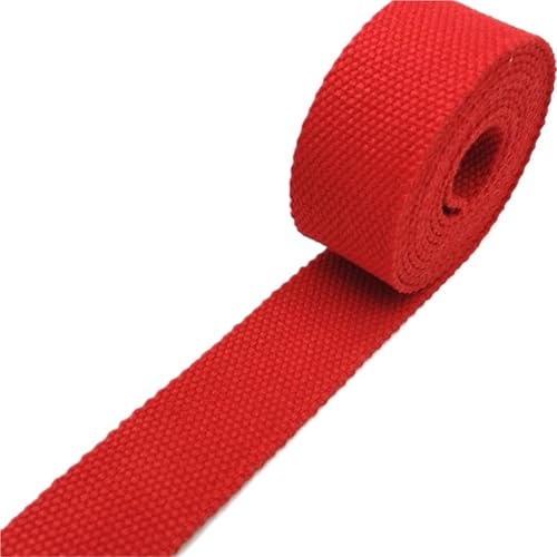 Baumwoll Gurtband 2 Yards 32 mm Canvas-Band, Gürteltaschenverdickung (2 mm), Baumwollgurtband, Nylon-Rucksack-Umreifung, Nähzubehör(Red) von EKalgretrA