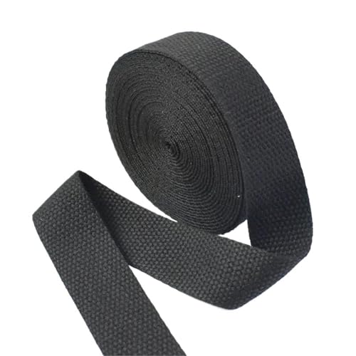 Baumwoll Gurtband 5 Meter 20–50 mm Baumwollgewebe, 1,5 mm dick, hochfest, Rucksackgurt, Etikettenband, Kleidung, Nähband, Schrägband(Black,38mm) von EKalgretrA