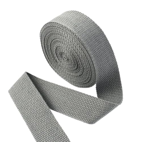 Baumwoll Gurtband 5 Meter 20–50 mm Baumwollgewebe, 1,5 mm dick, hochfest, Rucksackgurt, Etikettenband, Kleidung, Nähband, Schrägband(Dark Gray,38mm) von EKalgretrA
