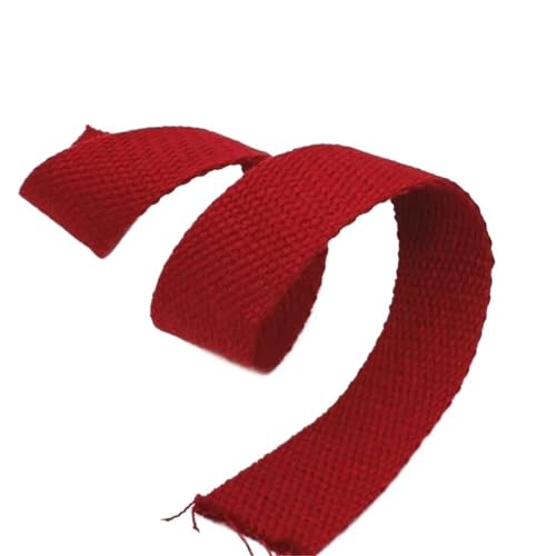 Baumwoll Gurtband 5 Meter 20–50 mm Baumwollgewebe, 1,5 mm dick, hochfest, Rucksackgurt, Etikettenband, Kleidung, Nähband, Schrägband(Dark Red,20mm) von EKalgretrA