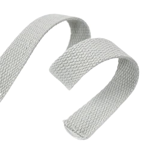 Baumwoll Gurtband 5 Meter 20–50 mm Baumwollgewebe, 1,5 mm dick, hochfest, Rucksackgurt, Etikettenband, Kleidung, Nähband, Schrägband(Gray,38mm) von EKalgretrA