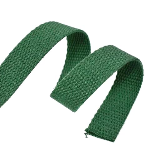 Baumwoll Gurtband 5 Meter 20–50 mm Baumwollgewebe, 1,5 mm dick, hochfest, Rucksackgurt, Etikettenband, Kleidung, Nähband, Schrägband(Green,20mm) von EKalgretrA
