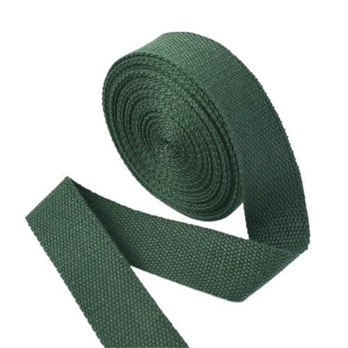 Baumwoll Gurtband 5 Meter 20–50 mm Baumwollgewebe, 1,5 mm dick, hochfest, Rucksackgurt, Etikettenband, Kleidung, Nähband, Schrägband(Green Black,38mm) von EKalgretrA