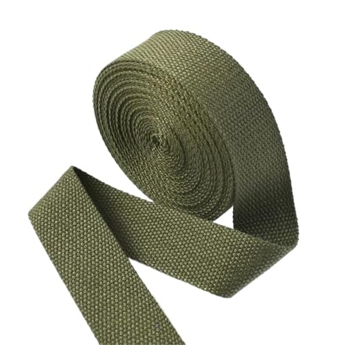Baumwoll Gurtband 5 Meter 20–50 mm Baumwollgewebe, 1,5 mm dick, hochfest, Rucksackgurt, Etikettenband, Kleidung, Nähband, Schrägband(Green1,32mm) von EKalgretrA
