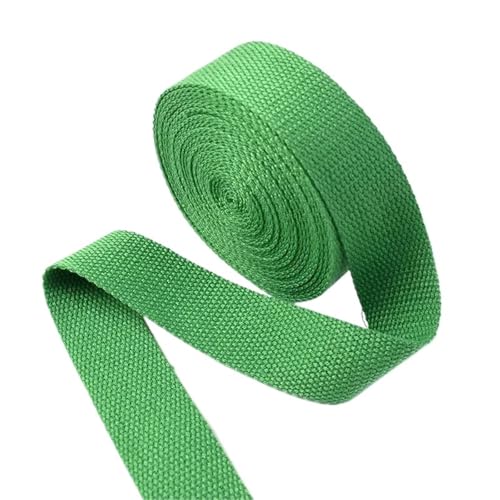 Baumwoll Gurtband 5 Meter 20–50 mm Baumwollgewebe, 1,5 mm dick, hochfest, Rucksackgurt, Etikettenband, Kleidung, Nähband, Schrägband(Light Green,25mm) von EKalgretrA