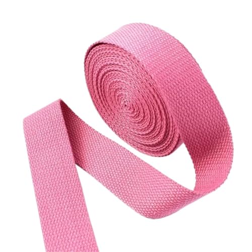 Baumwoll Gurtband 5 Meter 20–50 mm Baumwollgewebe, 1,5 mm dick, hochfest, Rucksackgurt, Etikettenband, Kleidung, Nähband, Schrägband(Pink,32mm) von EKalgretrA