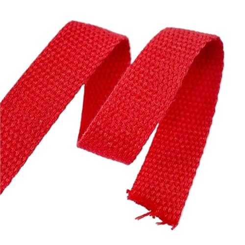 Baumwoll Gurtband 5 Meter 20–50 mm Baumwollgewebe, 1,5 mm dick, hochfest, Rucksackgurt, Etikettenband, Kleidung, Nähband, Schrägband(Red,20mm) von EKalgretrA