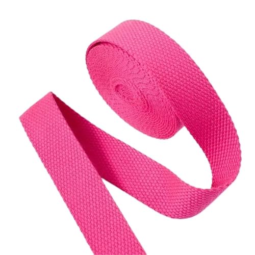 Baumwoll Gurtband 5 Meter 20–50 mm Baumwollgewebe, 1,5 mm dick, hochfest, Rucksackgurt, Etikettenband, Kleidung, Nähband, Schrägband(Rose Red,25mm) von EKalgretrA