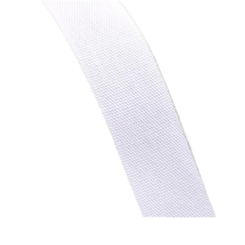 Baumwoll Gurtband 5 Yards schwarz-weißes, einfarbiges Twill-Baumwollbindeband, Gurtband, Besatz for Verpacken von Kleidungsstücken, Zubehör, handgefertigt, Heimwerken(Plain white000,40MM) von EKalgretrA