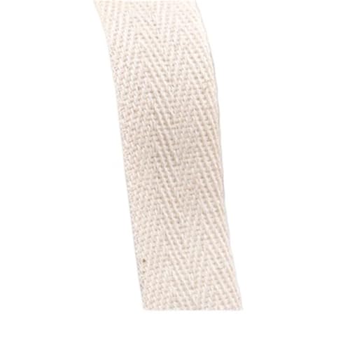 Baumwoll Gurtband 5 Yards schwarz-weißes, einfarbiges Twill-Baumwollbindeband, Gurtband, Besatz for Verpacken von Kleidungsstücken, Zubehör, handgefertigt, Heimwerken(Twill beige800,25MM) von EKalgretrA