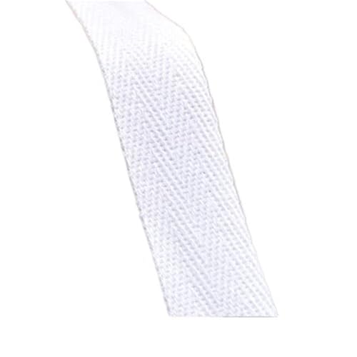 Baumwoll Gurtband 5 Yards schwarz-weißes, einfarbiges Twill-Baumwollbindeband, Gurtband, Besatz for Verpacken von Kleidungsstücken, Zubehör, handgefertigt, Heimwerken(Twill white000,30MM) von EKalgretrA