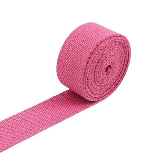 Baumwoll Gurtband 8 Meter 20–50 mm 2 mm dicke Baumwoll-Gurtbänder, Canvas-Gurtbänder, Band for Nähen, Kleidung, Gürtel, DIY, Taschen, Riemen, Band, Zubehör(01Pink,25mm) von EKalgretrA