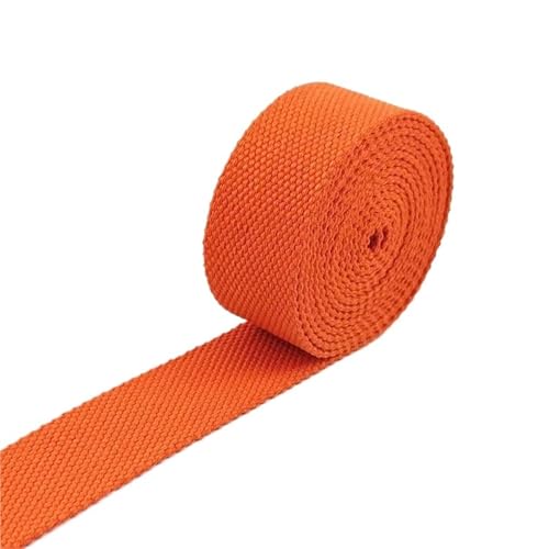 Baumwoll Gurtband 8 Meter 20–50 mm 2 mm dicke Baumwoll-Gurtbänder, Canvas-Gurtbänder, Band for Nähen, Kleidung, Gürtel, DIY, Taschen, Riemen, Band, Zubehör(04Orange,50mm) von EKalgretrA