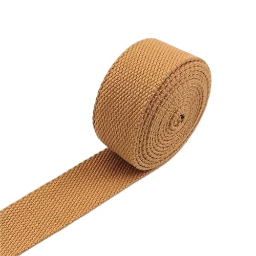 Baumwoll Gurtband 8 Meter 20–50 mm 2 mm dicke Baumwoll-Gurtbänder, Canvas-Gurtbänder, Band for Nähen, Kleidung, Gürtel, DIY, Taschen, Riemen, Band, Zubehör(08DarkYellow,50mm) von EKalgretrA