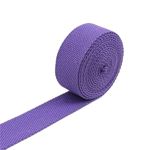 Baumwoll Gurtband 8 Meter 20–50 mm 2 mm dicke Baumwoll-Gurtbänder, Canvas-Gurtbänder, Band for Nähen, Kleidung, Gürtel, DIY, Taschen, Riemen, Band, Zubehör(11LightPurple,50mm) von EKalgretrA