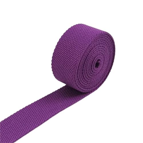 Baumwoll Gurtband 8 Meter 20–50 mm 2 mm dicke Baumwoll-Gurtbänder, Canvas-Gurtbänder, Band for Nähen, Kleidung, Gürtel, DIY, Taschen, Riemen, Band, Zubehör(12DarkPurple,38mm) von EKalgretrA