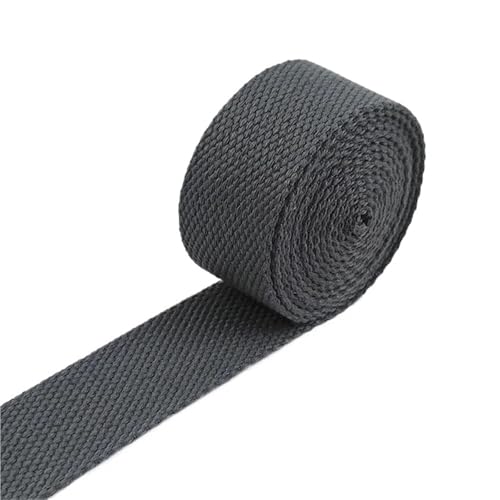 Baumwoll Gurtband 8 Meter 20–50 mm 2 mm dicke Baumwoll-Gurtbänder, Canvas-Gurtbänder, Band for Nähen, Kleidung, Gürtel, DIY, Taschen, Riemen, Band, Zubehör(17Gray,50mm) von EKalgretrA