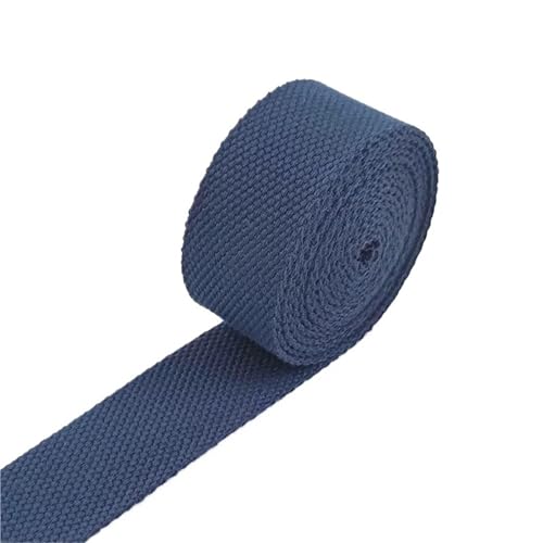 Baumwoll Gurtband 8 Meter 20–50 mm 2 mm dicke Baumwoll-Gurtbänder, Canvas-Gurtbänder, Band for Nähen, Kleidung, Gürtel, DIY, Taschen, Riemen, Band, Zubehör(18Blue,38mm) von EKalgretrA