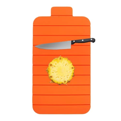 EKsma Tragbares Schneidebrett | Flexible Schneidematte – Klappbares Schneidebrett zur Lebensmittelzubereitung for die Küche zu Hause, Camping, Kochen im Wohnmobil, Picknick(Orange) von EKsma