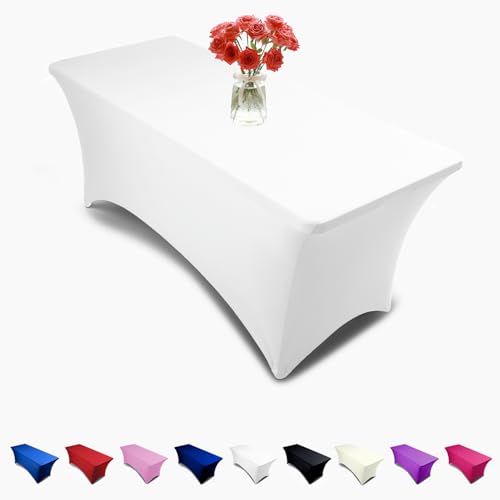 Event Linens 6 ft Stretch Tischdecke – Spandex Tight Fit, rechteckige Tisch Cover-dj, Messen, weiß… Event Linens 6 ft Stretch Tischdecke – Spandex Tight Fit, rechteckige Tisch Cover-dj, Messen, weiß… von EL Event Linens