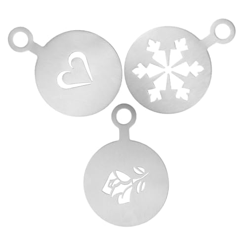 3 Stück Teiliges Kaffeeschablonen Wiederverwendbare Latte Art Schablonen Herz Designs für Diy Kaffeekreationen und Kuchen Dekoration 3 Stück Teiliges Kaffeeschablonen Wiederverwendbare Latte Art Schablonen Herz Designs für Diy Kaffeekreationen und Kuchen Dekoration von ELAYARD