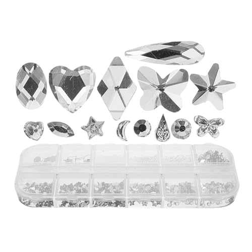 ELAYARD 1 Schachtel Nail Charms für Frauen Box Bunte Flache Strasssteine Edelstahl Nageldekorationen Maniküre Zubehör für Kreative Nagelkunst und DIY Nageldesigns ELAYARD 1 Schachtel Nail Charms für Frauen Box Bunte Flache Strasssteine Edelstahl Nageldekorationen Maniküre Zubehör für Kreative Nagelkunst und DIY Nageldesigns von ELAYARD